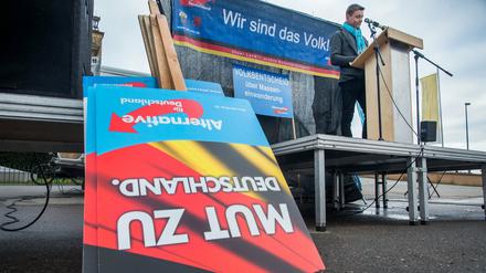 Die AfD bei einer Kundgebung in Mecklenburg-Vorpommern.