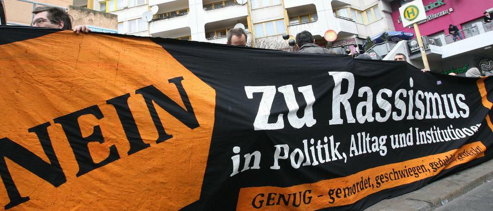 "Nein zu Rassismus": Eine Demonstration in Berlin-Kreuzberg (Archivbild von 2012) 