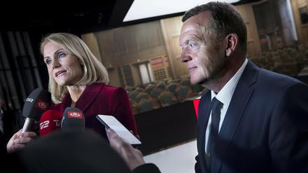 Die Kontrahenten: Dänemarks noch amtierende Ministerpräsidentin Helle Thorning-Schmidt und Oppositionsführer Lars Løkke Rasmussen.