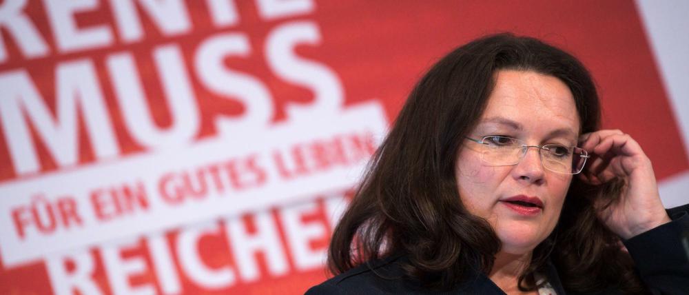 Sozialministerin Andrea Nahles (SPD) will im November ihr Gesamtkonzept zur Rente vorlegen