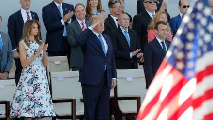 US-Präsident Donald Trump nebst Gattin zu Besuch in Paris bei Emmanuel Macron 
