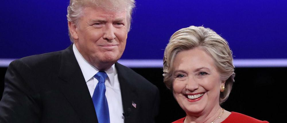 Kontrahenten: Die US-Präsidentschaftskandidaten Donald Trump und Hillary Clinton (Demokraten) im Wahlkampf 2016.