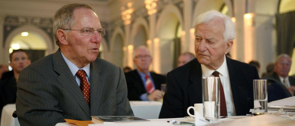 Weggefährten. Wolfgang Schäuble und Richard von Weizsäcker.