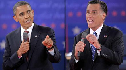 Sowohl Barack Obama als auch Mitt Romney gehen im zweiten TV-Duell angriffslustig zu Sache.