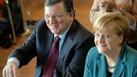 Kanzlerin Merkel und EU-Kommissionschef Barroso am Samstag in der Akademie der Künste.