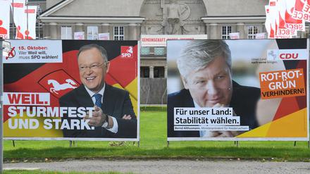 Spitzenkandidaten in Niedersachsen: Stephan Weil (SPD, links) und Bernd Althusmann (CDU) 