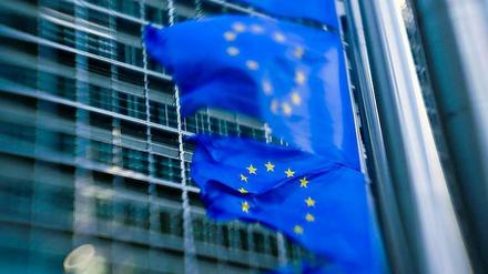 EU-Flaggen vor dem Sitz der Europäischen Kommission in Brüssel. Hier Einfluss zu gewinnen, ist das Ziel tausender Lobbyisten.