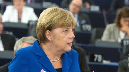 Angela Merkel im Europaparlament in Straßburg.