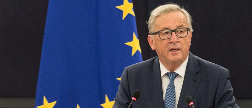 EU-Kommissionspräsident Jean-Claude Juncker bei seiner Rede in Straßburg.