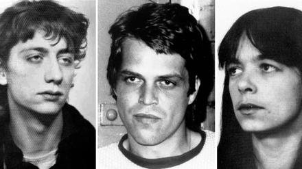 Die gesuchten Ex-RAF-Terroristen Burkhard Garweg (l-r), Ernst-Volker Wilhelm Staub und Daniela Klette. 