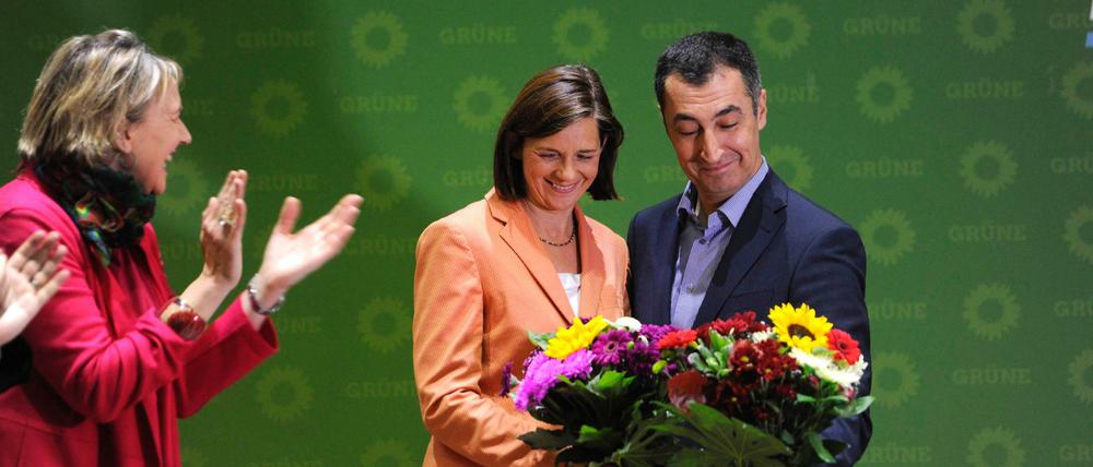 Die Grünen-Spitzenkandidaten Katrin Göring-Eckardt und Cem Özdemir wollen vor Verhandlungen mit Union und FDP öffentlich keine roten Linien festlegen.