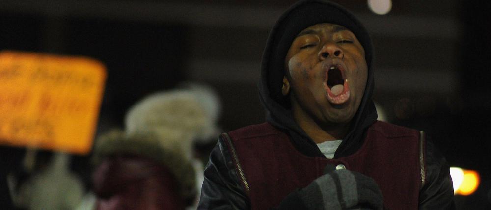 Am 4. März 2015 demonstrierten Schwarze in Ferguson gegen die Polizeigewalt in den USA.