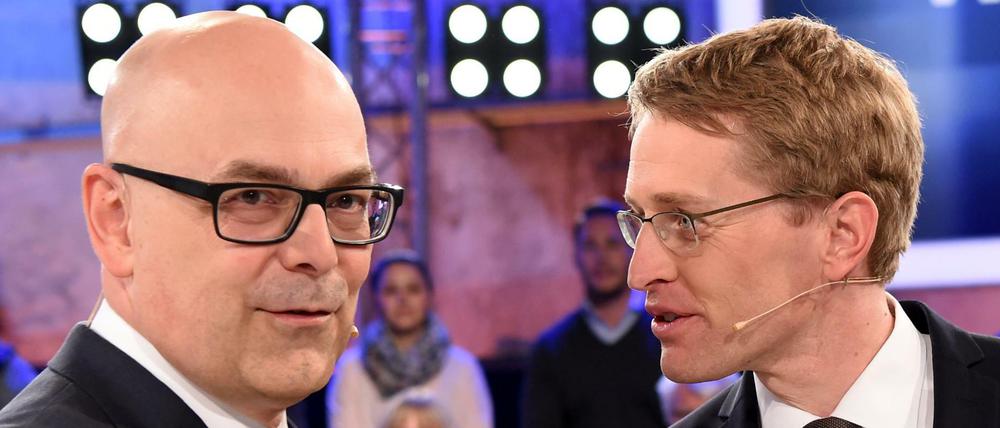 Kopf-an-Kopf-Rennen: Die beiden Spitzenkandidaten für die Landtagswahl Schleswig-Holstein Torsten Albig (SPD,l) und Daniel Günther (CDU).