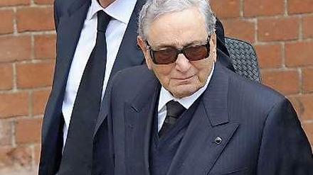 Michele Ferrero bei der Beerdigung von seinem Sohn Pietro im Jahr 2011.