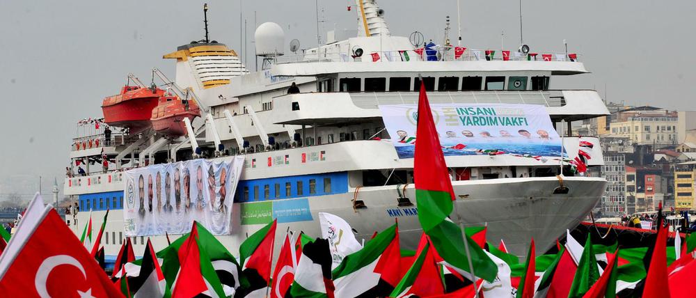 Anlass für die Eiszeit: Das türkische Schiff Mavi Marmara 2010 im Hafen von Istanbul.       