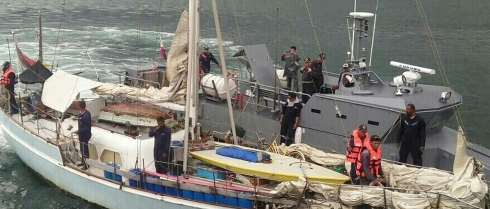 Das Militär stellte die Yacht des Entführten sicher.