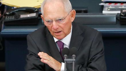 nBundestagspräsident Wolfgang Schäuble nach seiner Wahl in der konstituierenden Sitzung des Parlaments am 24. Oktober.