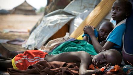 Geflohene Kinder in einem Lager im Südsudan