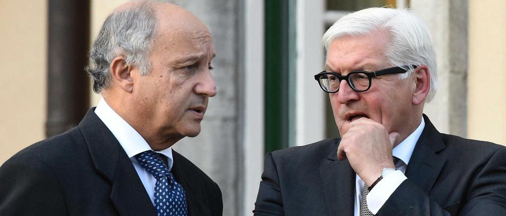 Hoffnung auf Frieden in der Ukraine. Bundesaußenminister Frank-Walter Steinmeier und der französische Außenminister Laurent Fabius am Wochenende in Berlin.