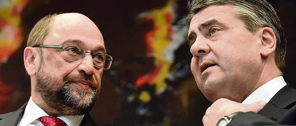 Martin Schulz (links) und Sigmar Gabriel im Januar bei einer Sitzung der SPD-Bundestagsfraktion.