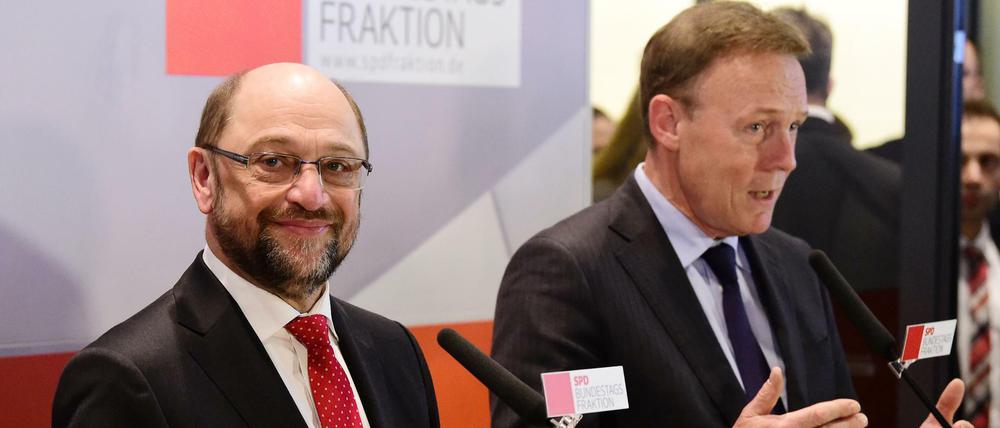 SPD-Kanzlerkandidat Martin Schulz und SPD-Fraktionschef Thomas Oppermann.