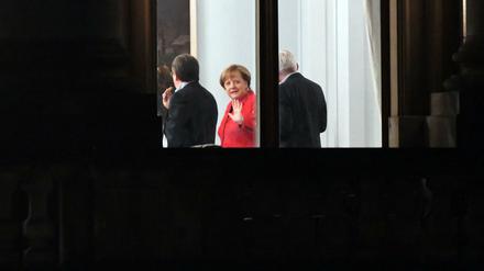 Angela Merkel bei einer Runde der Sondierungsverhandlungen.