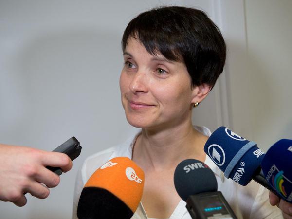 Frauke Petry, die andere Bundesvorsitzende der AfD, ebenfalls am Mittwoch in Stuttgart.