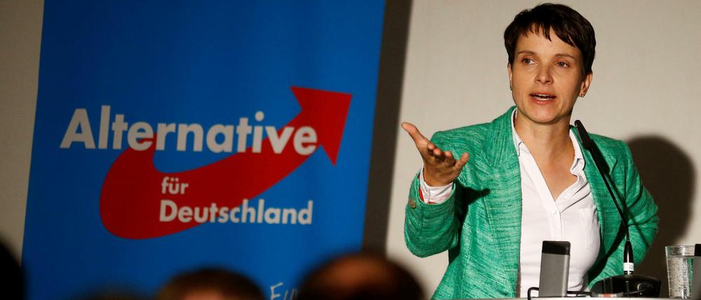 Frauke Petry sprach am Freitag bei einer Wahlveranstaltung in Berlin.