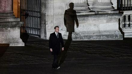 Auf dem Weg zur Siegesrede: Emmanuel Macron. 