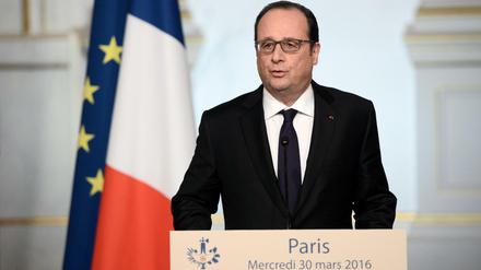 Frankreichs Präsident Francois Hollande am 30. März 2016 in Paris.