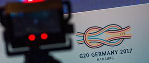 Im Medienzentrum für Journalisten, das anlässlich des G20-Gipfels eingerichtet wurde.