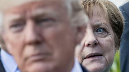 Erschüttert: Angela Merkel und Donald Trump in Taormina, Sizilien, beim G7-Treffen.