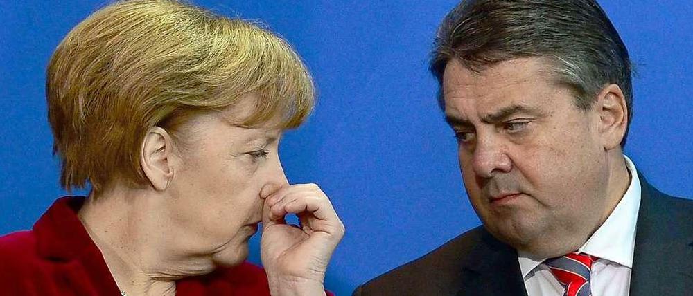 Die Stimmung war schon besser: Kanzlerin Angela Merkel (CDU) und Vizekanzler Sigmar Gabriel (SPD).