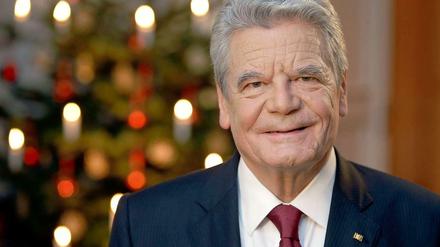 Bundespräsident Joachim Gauck bei seiner Weihnachtsansprache 2014.