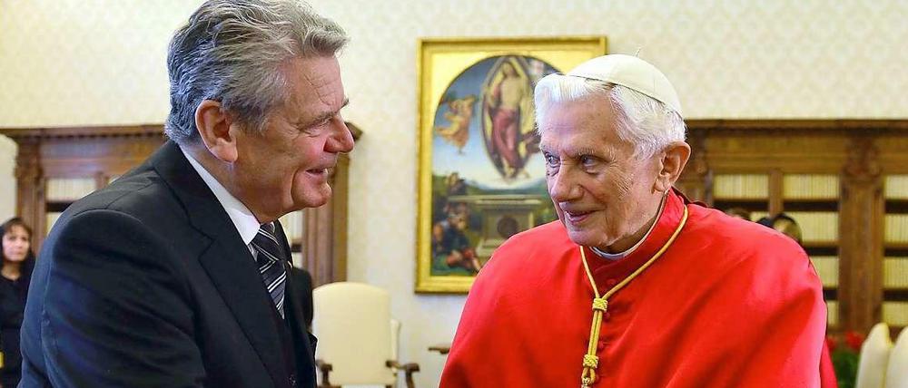 Joachim Gauck und Papst Benedikt XVI. - zwei Staatsoberhäupter, zwei Christen, zwei unterschiedliche Konfessionen. 