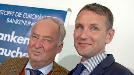Alexander Gauland, AfD-Chef in Brandenburg (links), und Björn Höcke, Chef der Partei in Thüringen.