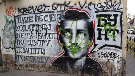 Bis heute präsent: Ein Graffito mit dem Bild von Gavrilo Princip, dem Sarajevo-Attentäter von 1914.