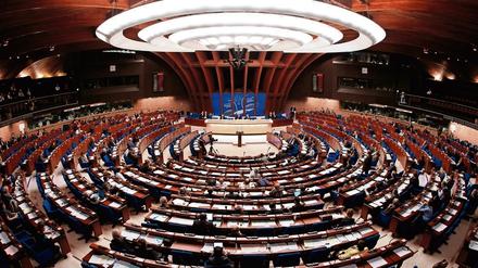 Die Parlamentarische Versammlung des Europarates in Straßburg. 