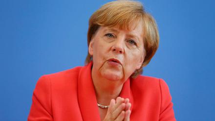 Die Kanzlerin spricht. Angela Merkel bei ihrer traditionellen Sommer-Pressekonferenz.