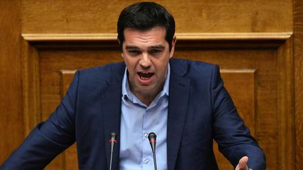 Der griechische Ministerpräsident Alexis Tsipras bei der Debatte um das zweite Sparpaket