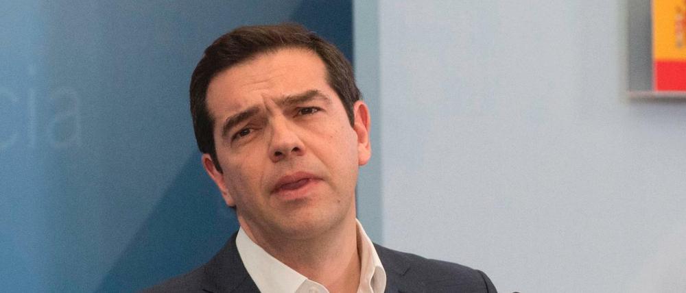 Der Griechische Ministerpräsident Alexis Tsipras in Madrid. 