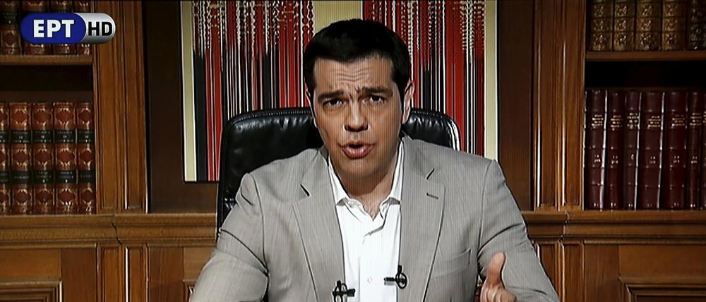 Alexis Tsipras in einer Fernsehansprache.