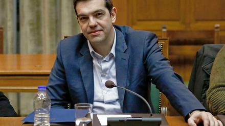 Der griechische Regierungschef Alexis Tsipras bei einer Kabinettssitzung am Samstag in Athen.