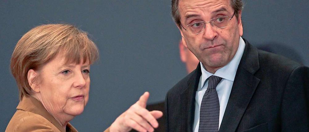Antonis Samaras weiß, dass gegen den Willen von Angela Merkel in Europa nichts geht.