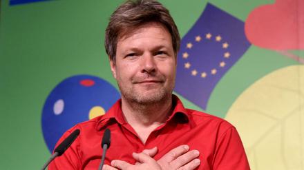 Der schleswig-holsteinische Umwelt- und Landwirtschaftsminister Robert Habeck beim Parteitag in Neumünster.