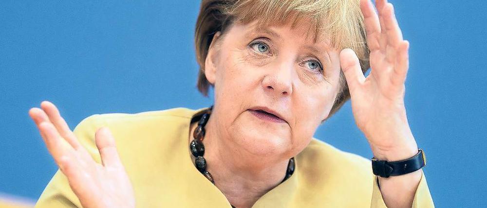 Die Kanzlerin Angela Merkel steht ein Jahr vor der Bundestagswahl in den Umfragen sehr gut da. 
