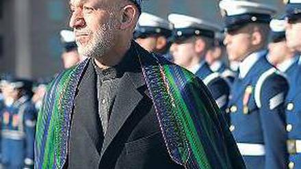 Hamid Karsai, afghanischer Präsident, bei seinem Besuch in Washington.
