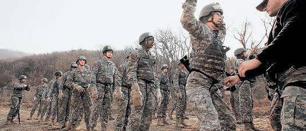 Verbündete. US-Soldaten trainieren auf einem Übungsgelände 40 Kilometer nördlich der südkoreanischen Hauptstadt Seoul. Foto: dpa
