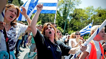 Protest gegen die Sparpolitik in Athen. 