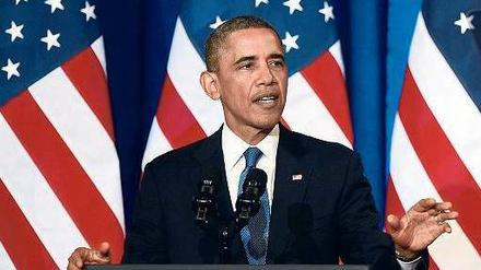 Stunde der Wahrheit. US-Präsident Barack Obama hat am Freitag in Washington eine lang erwartete Rede zu den Abhörpraktiken der USA gehalten. Foto: Shawn Thew/dpa